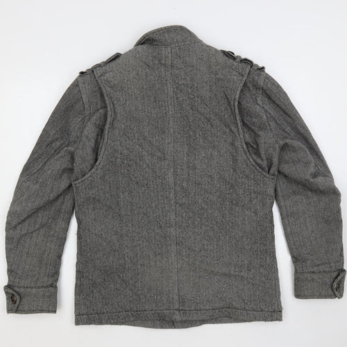 NEXT Mens Grey Herringbone Jacket Size S Button