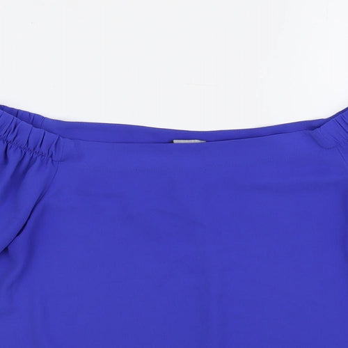 Dorothy Perkins Womens Blue Polyester Basic Blouse Size 10 Off the Shoulder