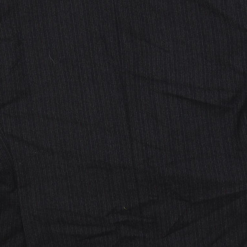 Label Mens Grey Striped Wool Jacket Suit Jacket Size 48 Regular