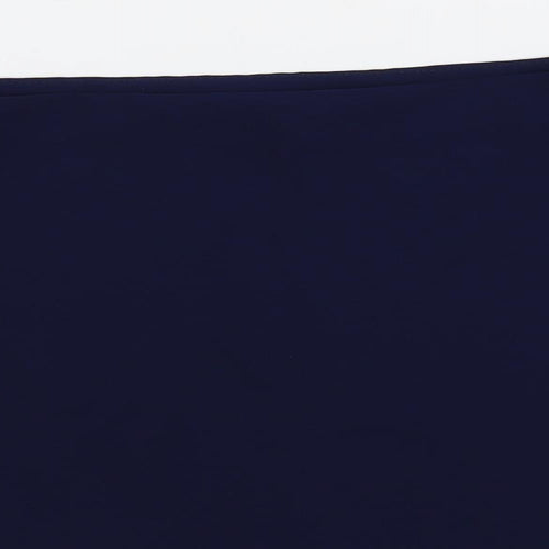 Topshop Womens Blue Polyester Cropped Blouse Size 8 Off the Shoulder - Tie Sleeve Detail