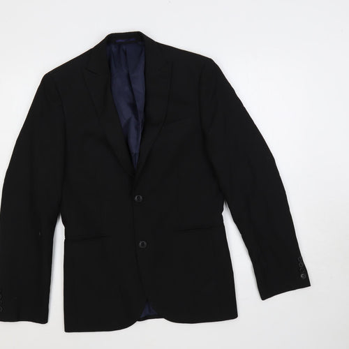 NEXT Mens Black Polyester Jacket Suit Jacket Size 36 Regular
