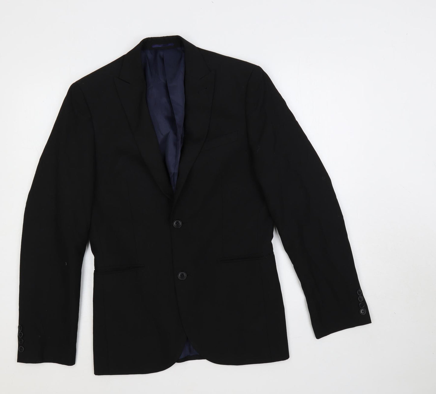 NEXT Mens Black Polyester Jacket Suit Jacket Size 36 Regular