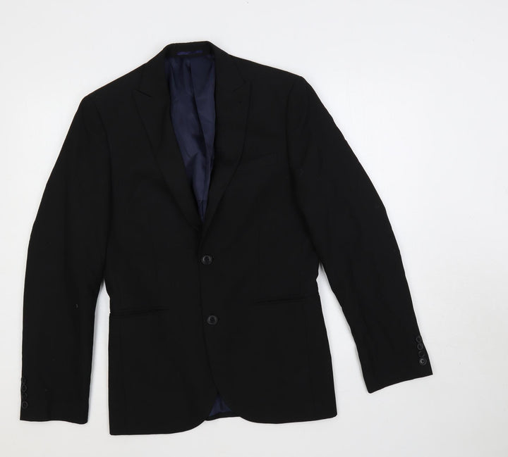 NEXT Mens Black Polyester Jacket Suit Jacket Size 36 Regular