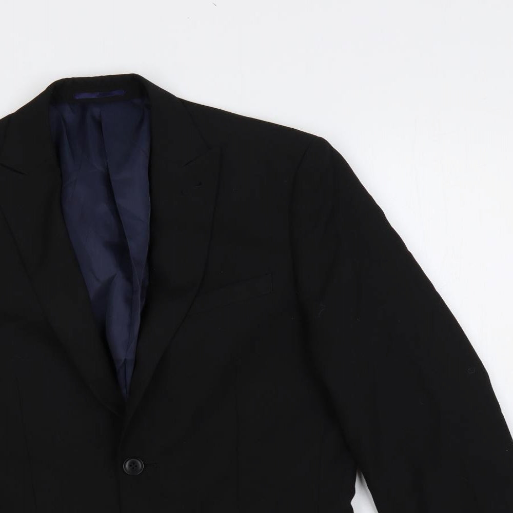NEXT Mens Black Polyester Jacket Suit Jacket Size 36 Regular