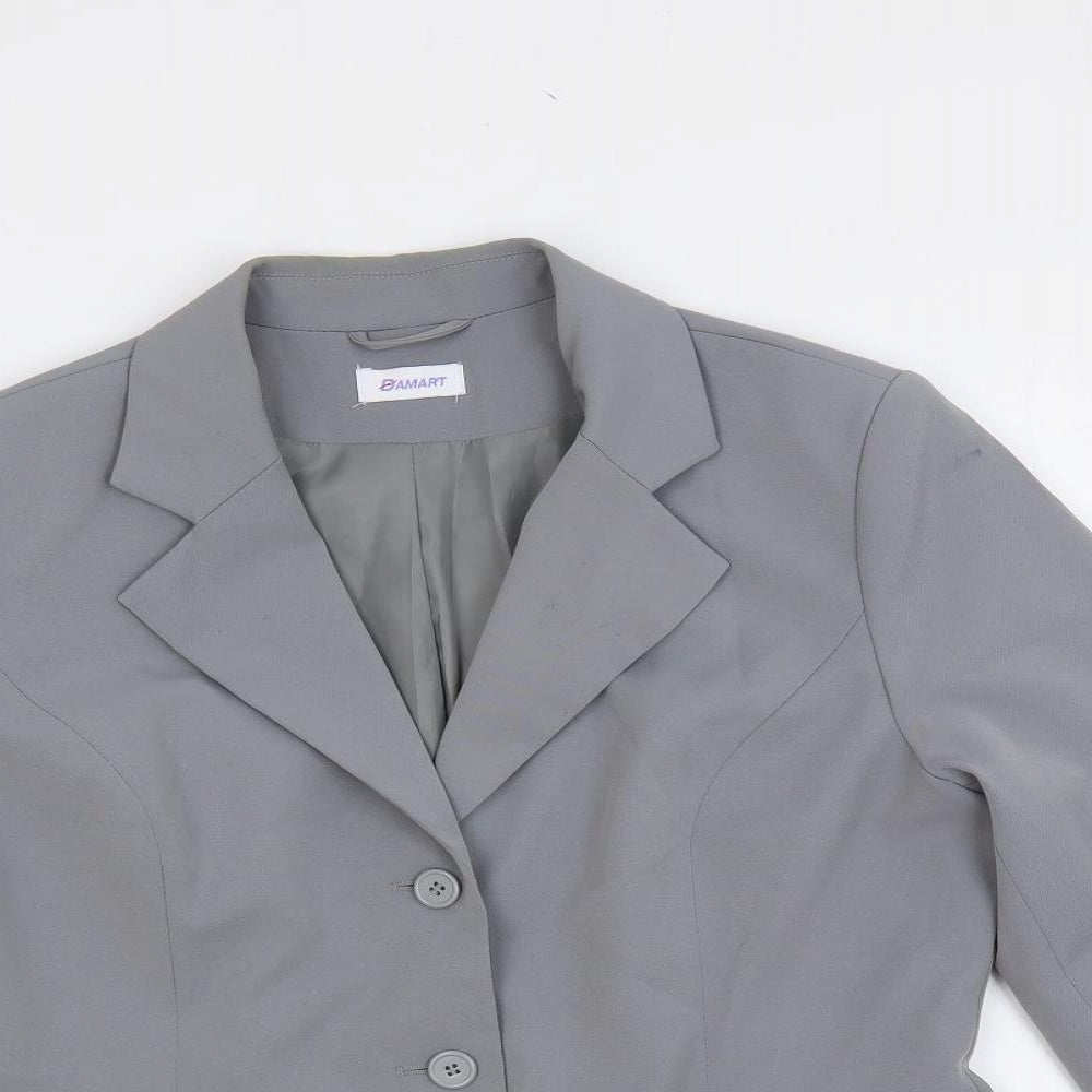 Damart Womens Grey Jacket Blazer Size 12 Button