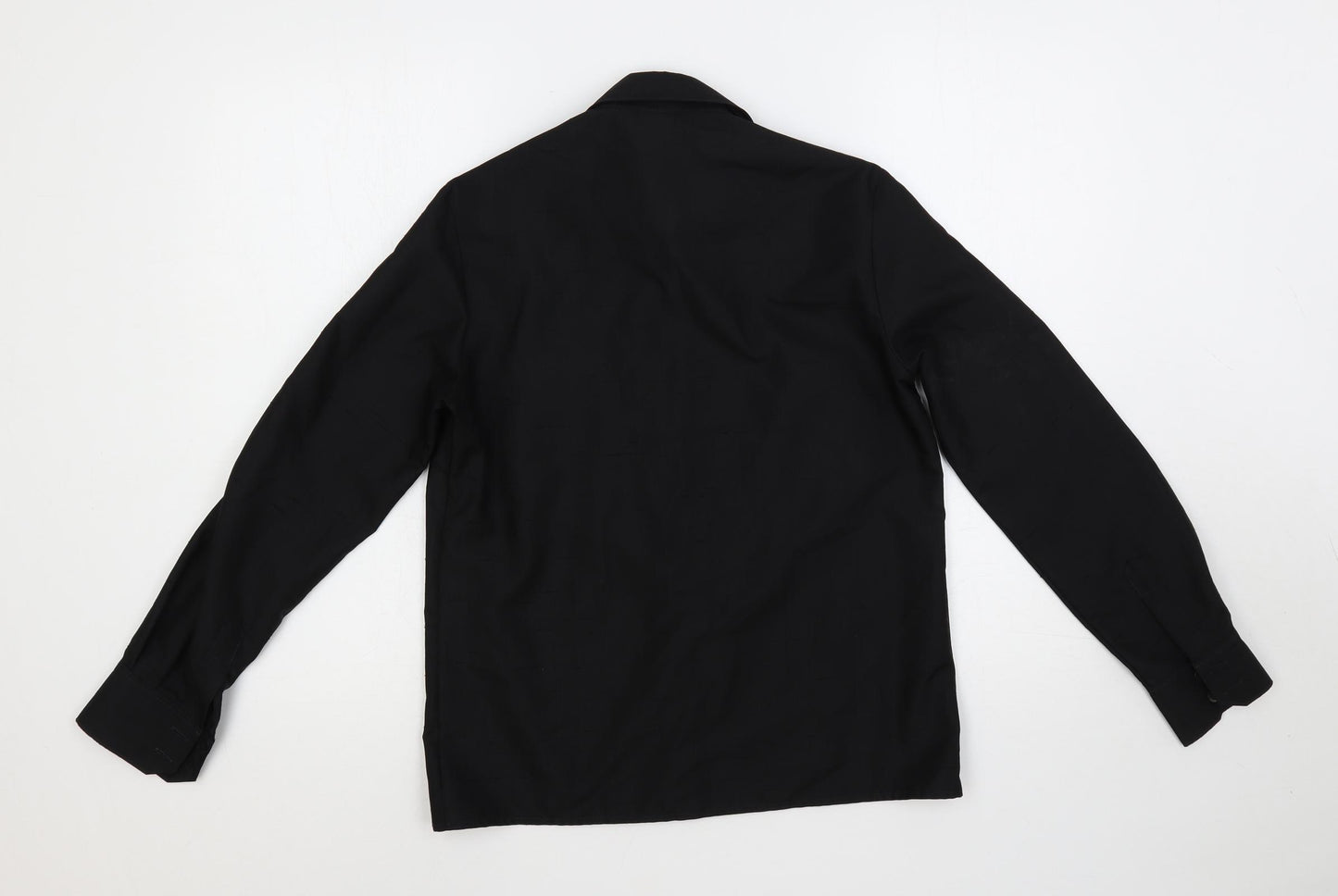 Wibor Womens Black Polyamide Basic Button-Up Size 10 Collared