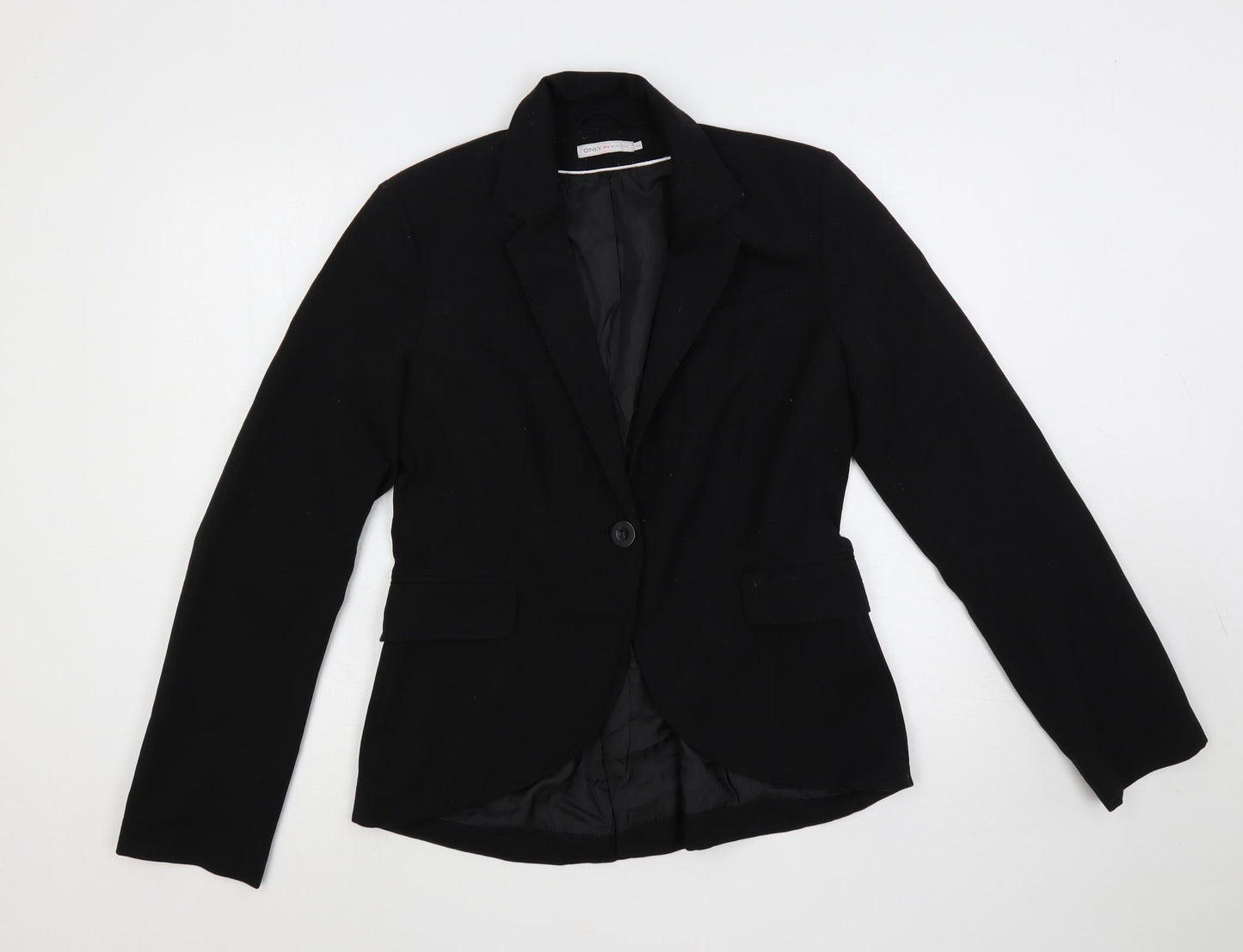 Only Womens Black Jacket Blazer Size 14 Button