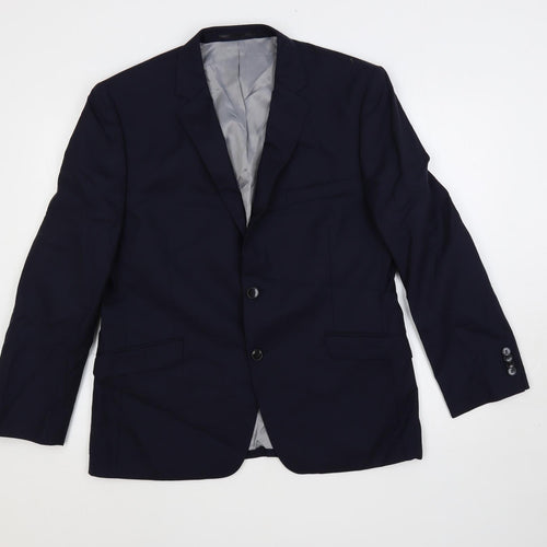 Performance suit Mens Blue Polyester Jacket Suit Jacket Size 42 Regular
