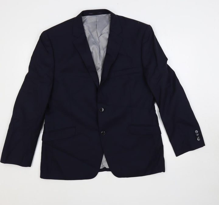 Performance suit Mens Blue Polyester Jacket Suit Jacket Size 42 Regular