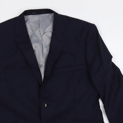 Performance suit Mens Blue Polyester Jacket Suit Jacket Size 42 Regular