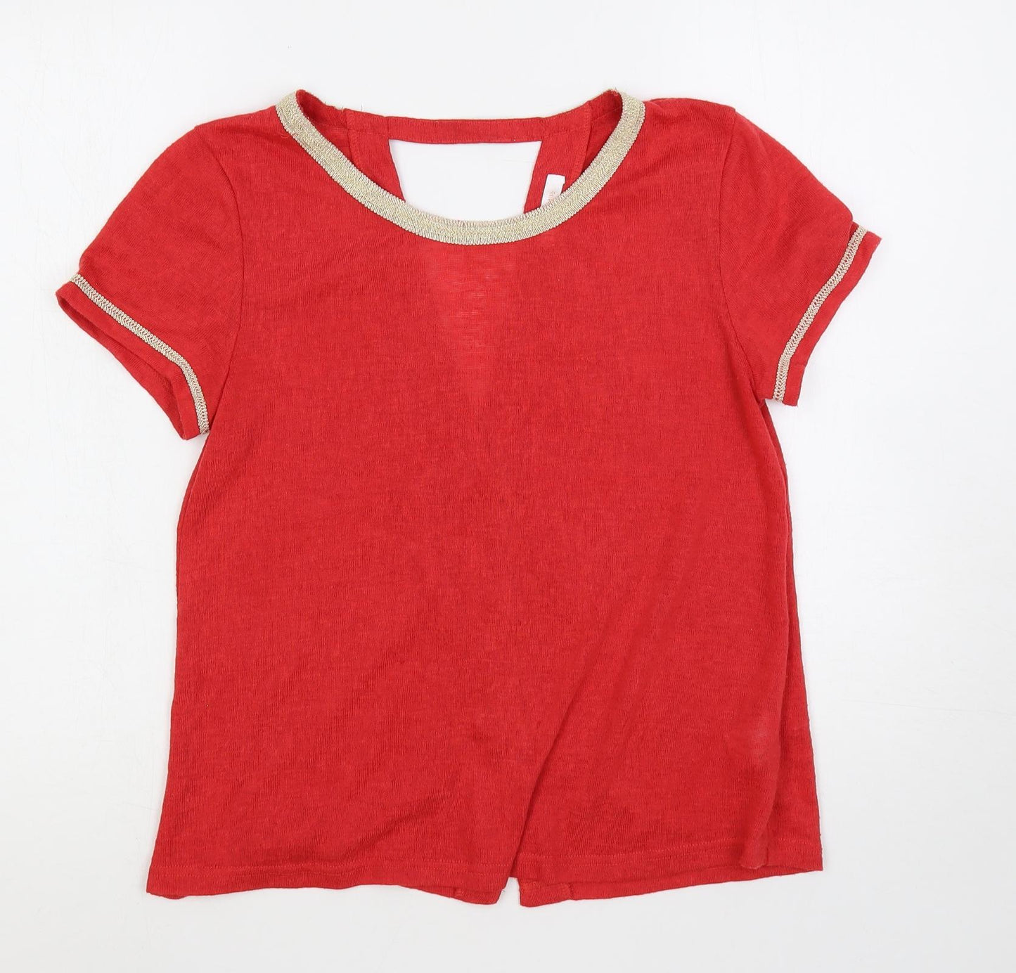Grace & Mila Womens Red Boat Neck Polyester Pullover Jumper Size S - Contrasting Trim
