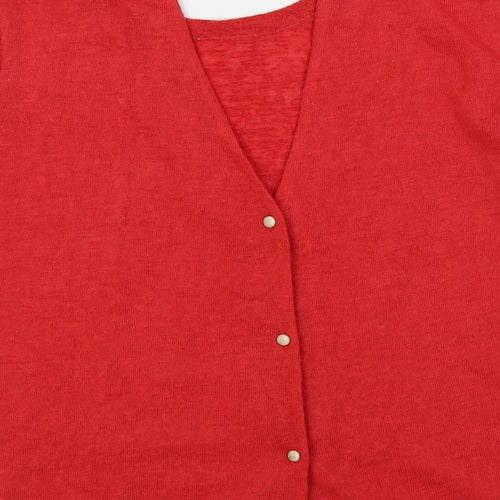 Grace & Mila Womens Red Boat Neck Polyester Pullover Jumper Size S - Contrasting Trim