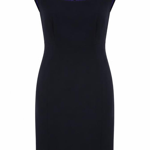 John Lewis Womens Blue Polyester Pencil Dress Size 12 Round Neck Zip