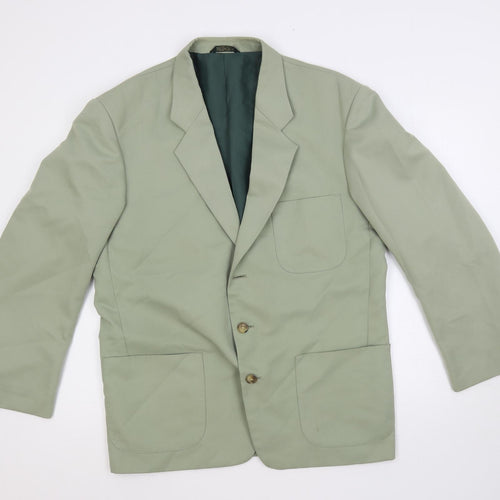 Browns Mens Green Polyester Jacket Blazer Size 42 Regular