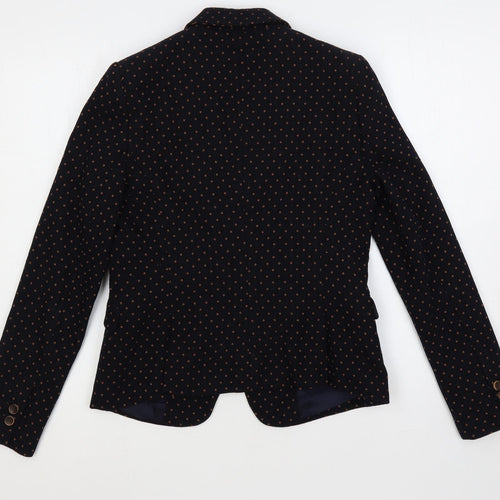 NEXT Womens Blue Geometric Jacket Blazer Size 10 Button