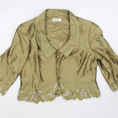 CONDICI Womens Green Jacket Blazer Size 18 Button - Sequin Embroidered