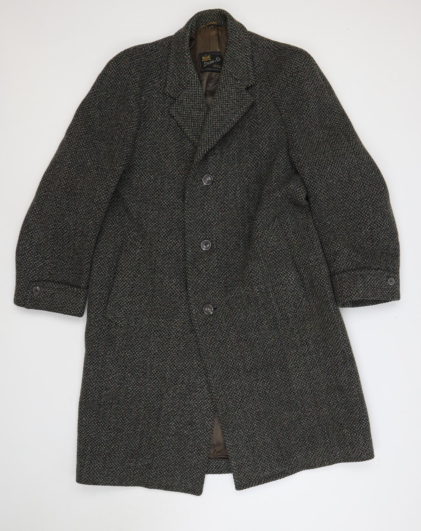 Dunn & Co Womens Green Overcoat Coat Size L Button - Vintage