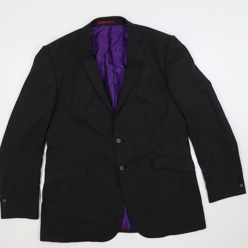 Burton Mens Grey Polyester Jacket Suit Jacket Size 44 Regular