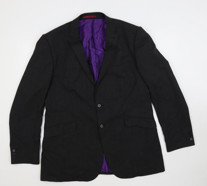Burton Mens Grey Polyester Jacket Suit Jacket Size 44 Regular