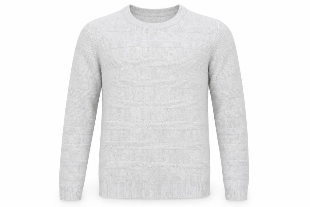 Marks and Spencer Mens Grey Round Neck Acrylic Pullover Jumper Size L Long Sleeve