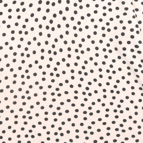 Marks and Spencer Womens Beige Round Neck Polka Dot Acrylic Pullover Jumper Size 14