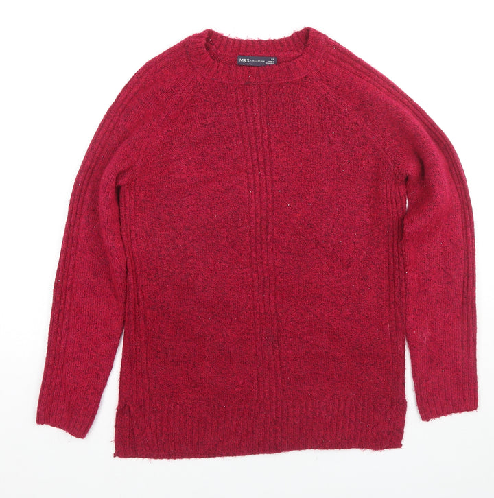 Marks and Spencer Womens Pink Round Neck Acrylic Pullover Jumper Size XS