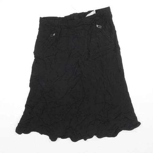 Zara Womens Black Viscose Trumpet Skirt Size 10 Zip
