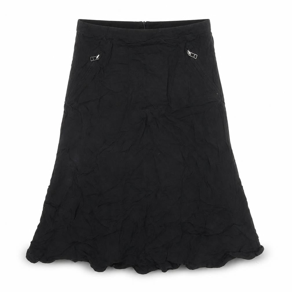 Zara Womens Black Viscose Trumpet Skirt Size 10 Zip