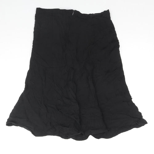 Zara Womens Black Viscose Trumpet Skirt Size 10 Zip