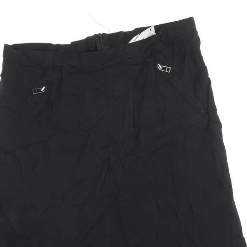 Zara Womens Black Viscose Trumpet Skirt Size 10 Zip