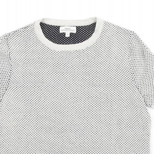 NEXT Mens Grey Cotton T-Shirt Size XS Round Neck