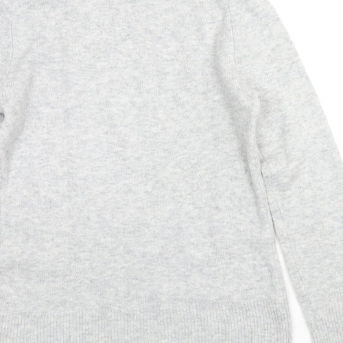 Warehouse Womens Grey Round Neck Acrylic Pullover Jumper Size 8