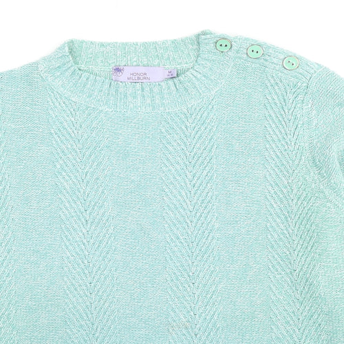 EWM Womens Green Round Neck Acrylic Pullover Jumper Size 14 - Size 14-16