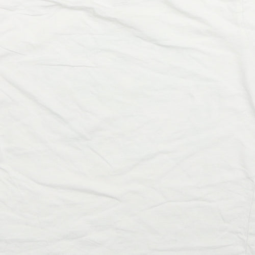 H&M Girls White Cotton Basic T-Shirt Size 6-7 Years Round Neck Pullover - 6-8 Years, Racket Sports Club