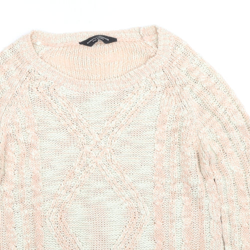 Dorothy Perkins Womens Beige Round Neck Acrylic Pullover Jumper Size 10