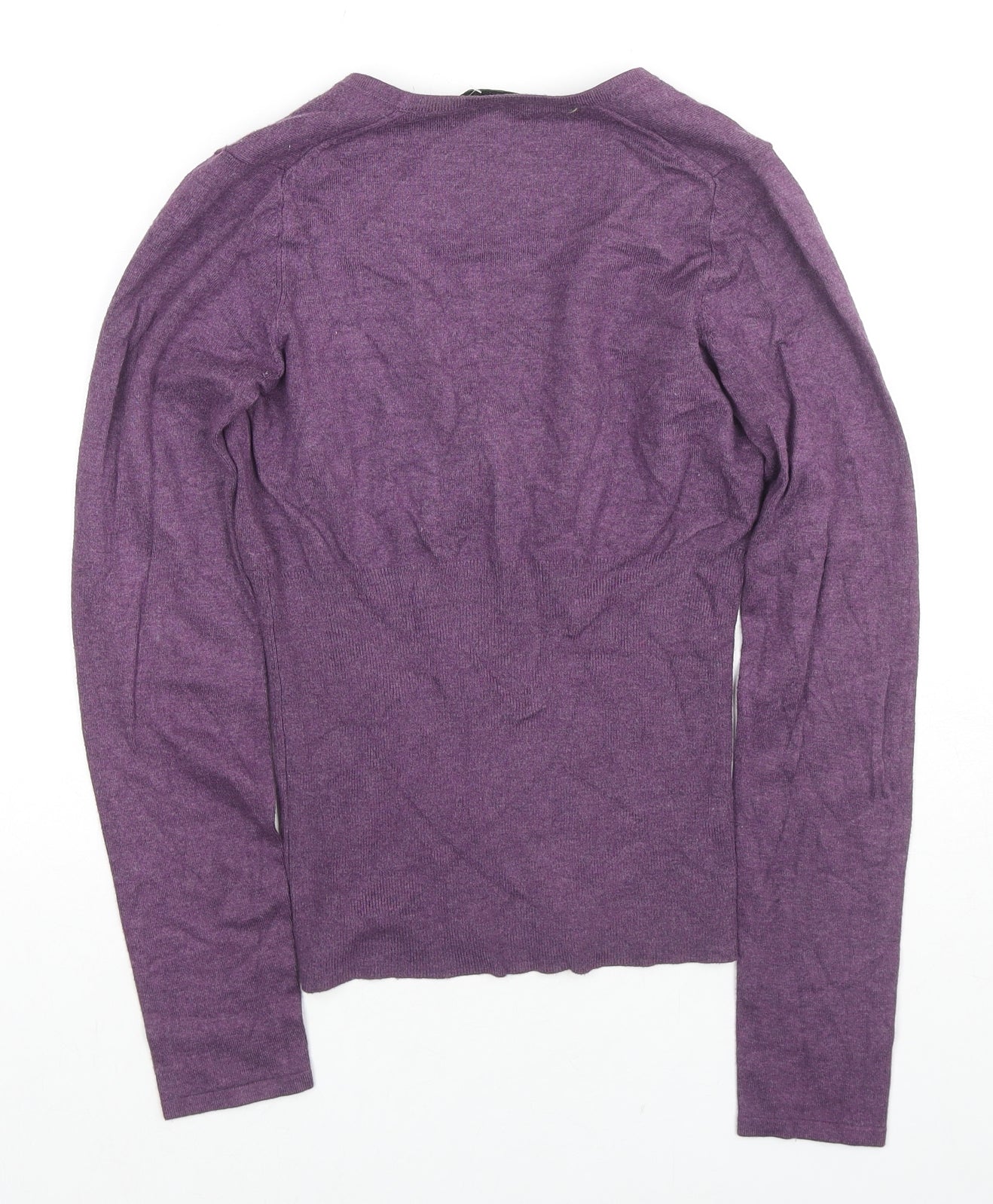 EAST Womens Purple Viscose Basic Blouse Size 8 V-Neck