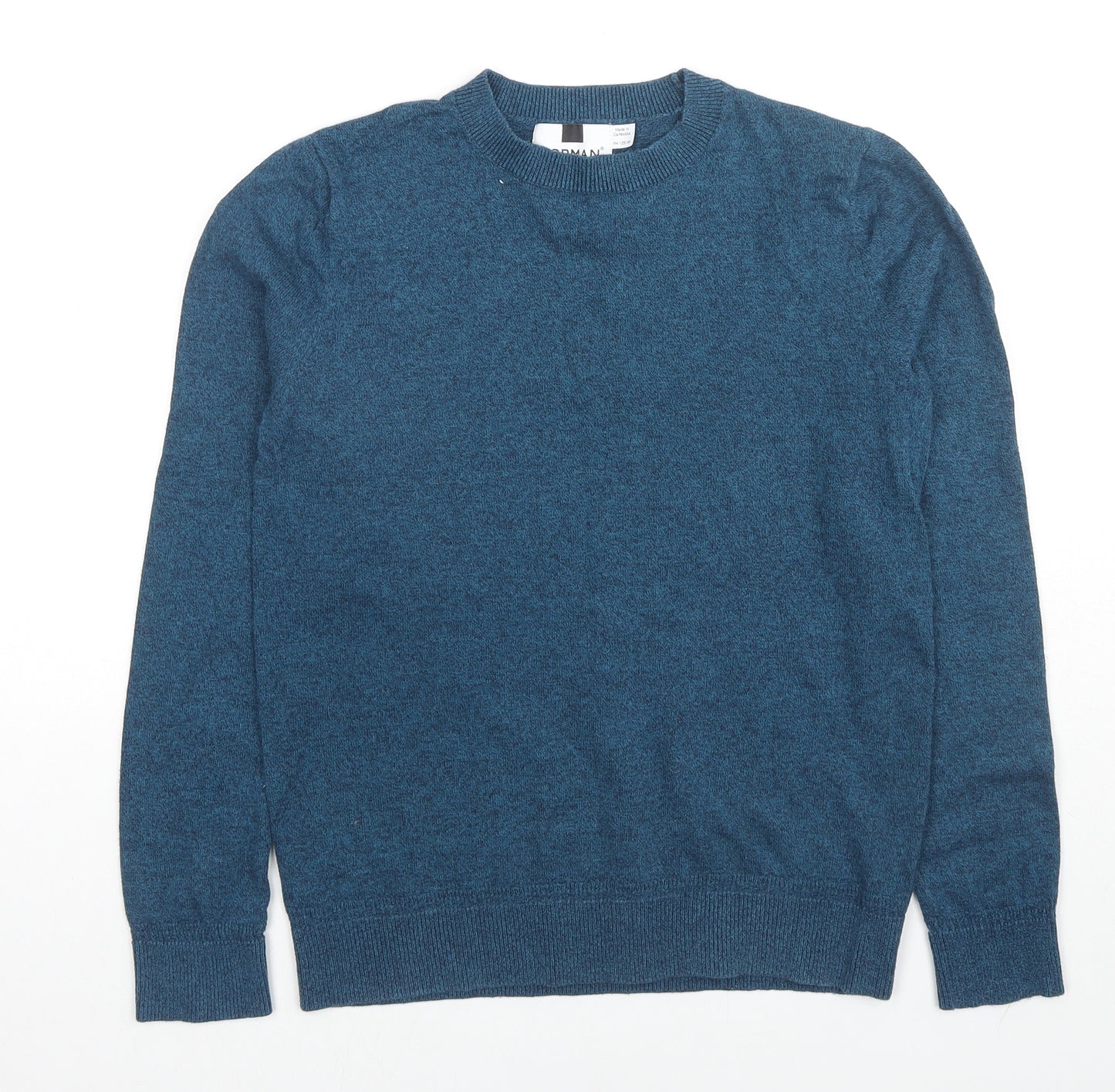 Topshop Mens Blue Round Neck Cotton Pullover Jumper Size XS Long Sleeve