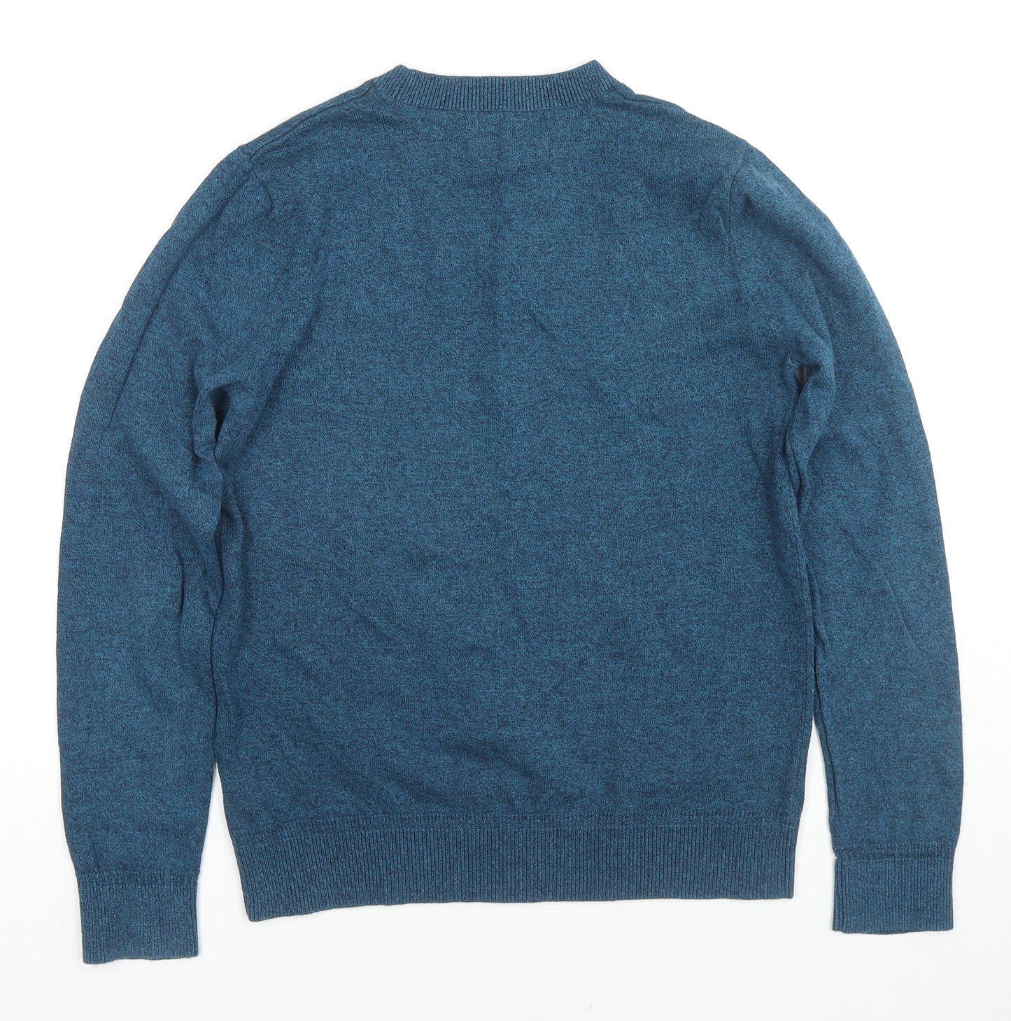 Topshop Mens Blue Round Neck Cotton Pullover Jumper Size XS Long Sleeve