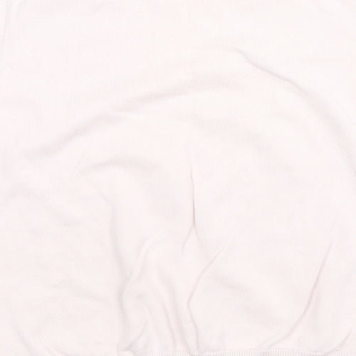 Classic Womens Pink Cotton Basic Blouse Size 14 Round Neck