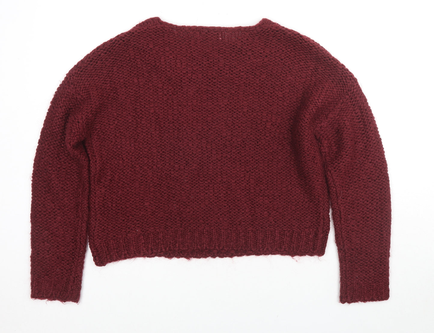 NEXT Womens Red Round Neck Acrylic Pullover Jumper Size M - Beaded