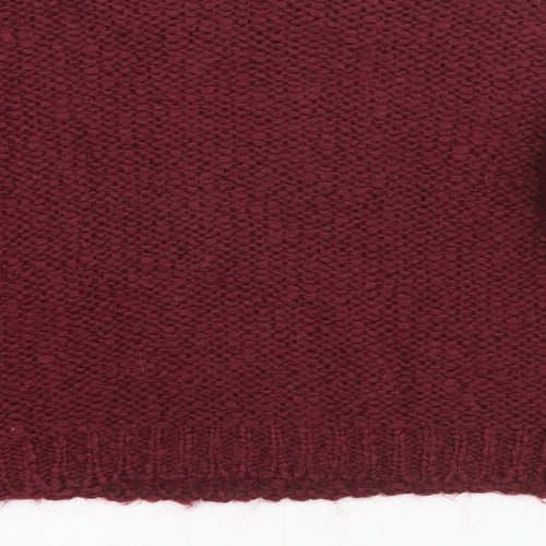 NEXT Womens Red Round Neck Acrylic Pullover Jumper Size M - Beaded