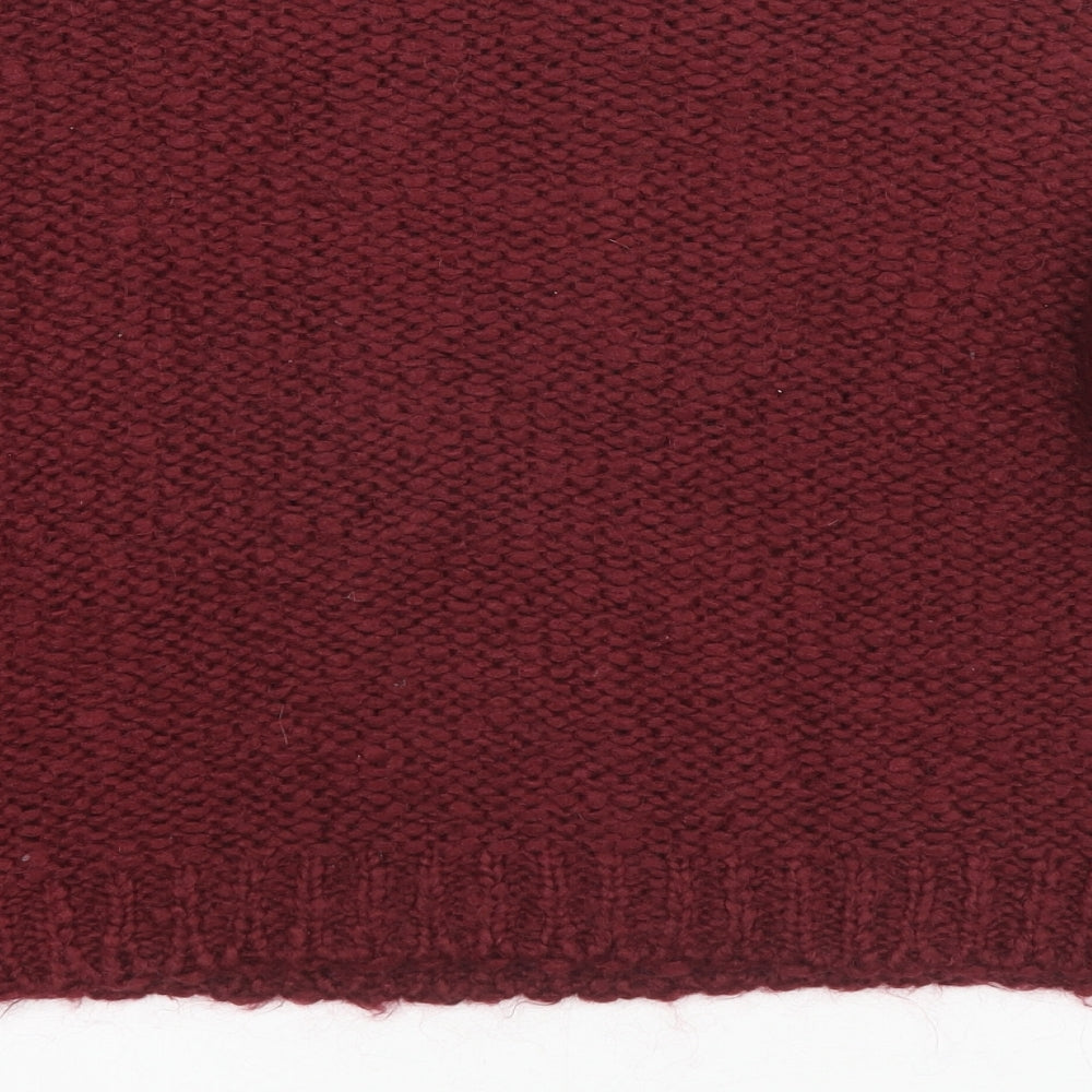 NEXT Womens Red Round Neck Acrylic Pullover Jumper Size M - Beaded