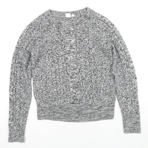 Gap Womens Grey Round Neck Cotton Pullover Jumper Size XS