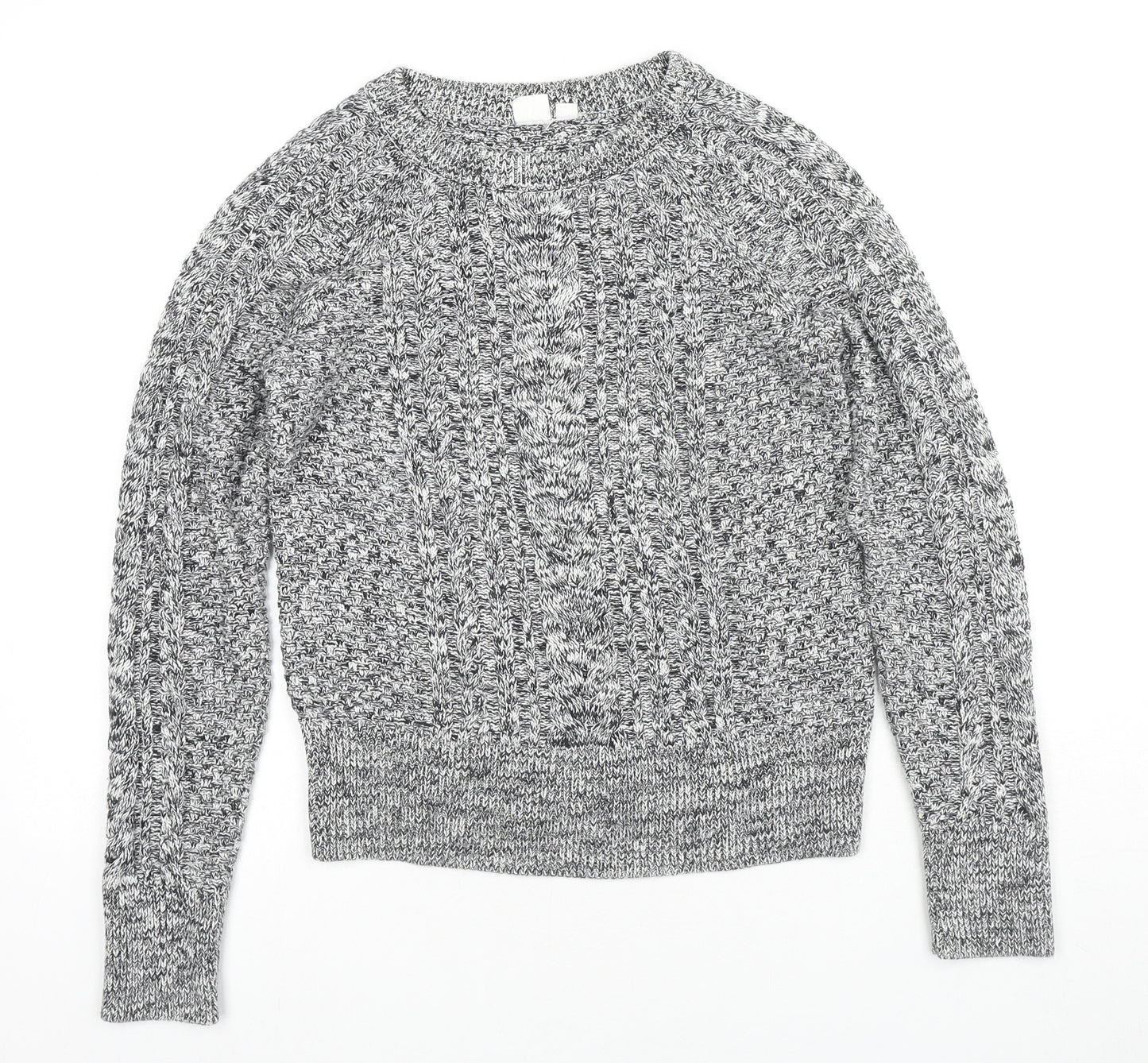 Gap Womens Grey Round Neck Cotton Pullover Jumper Size XS