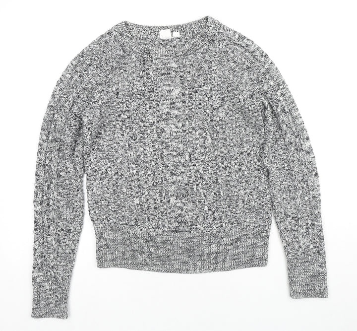Gap Womens Grey Round Neck Cotton Pullover Jumper Size XS