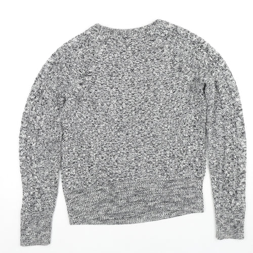 Gap Womens Grey Round Neck Cotton Pullover Jumper Size XS