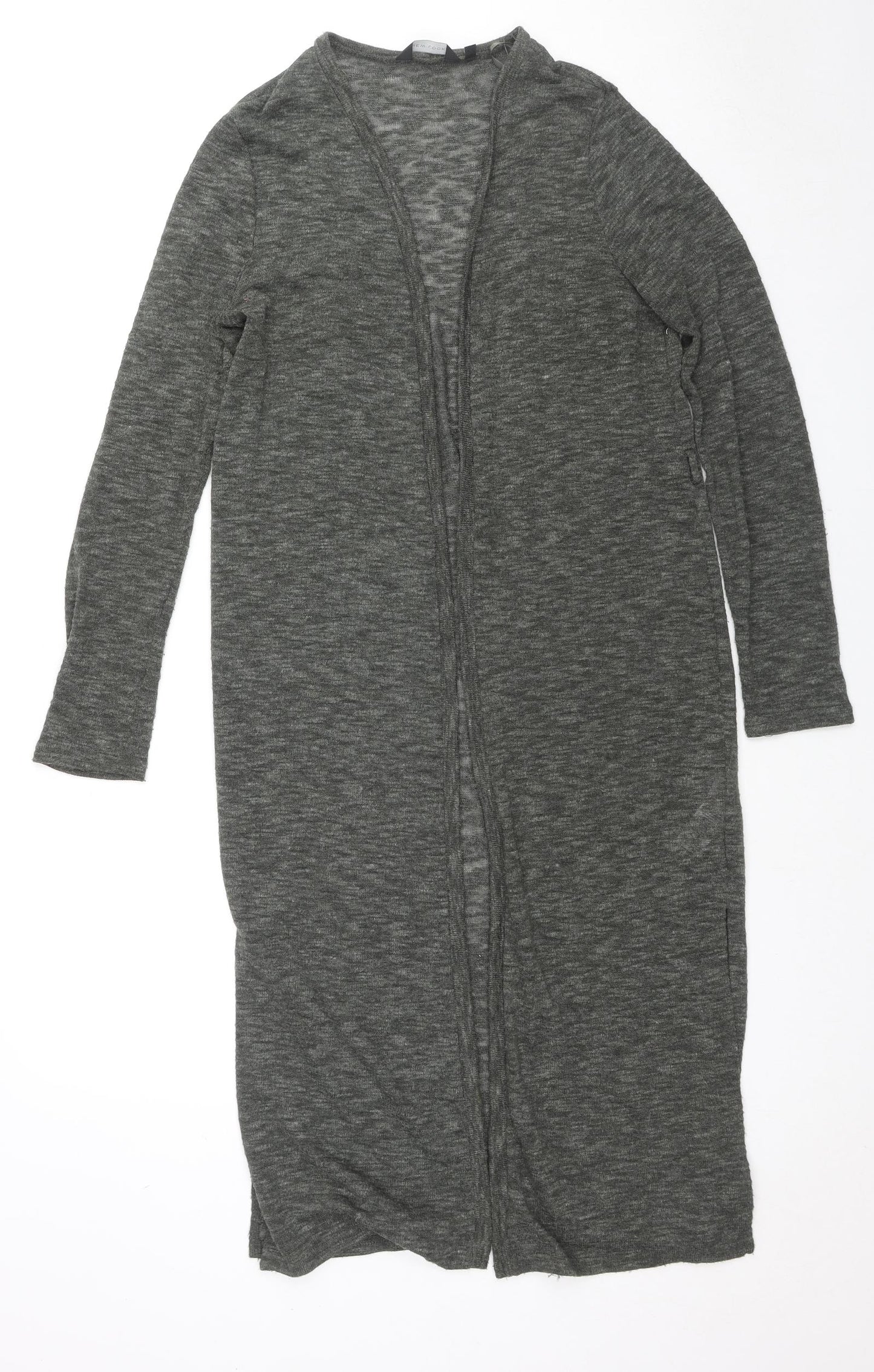 New Look Womens Grey V-Neck Polyester Cardigan Jumper Size 12 - Sheer