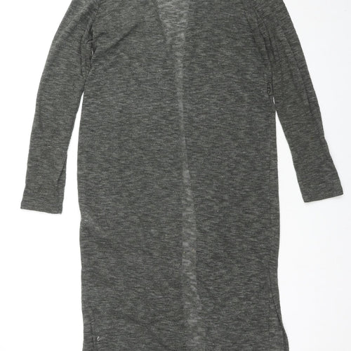 New Look Womens Grey V-Neck Polyester Cardigan Jumper Size 12 - Sheer