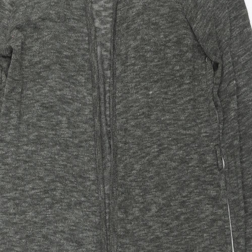 New Look Womens Grey V-Neck Polyester Cardigan Jumper Size 12 - Sheer
