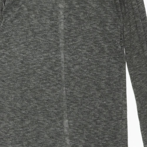 New Look Womens Grey V-Neck Polyester Cardigan Jumper Size 12 - Sheer